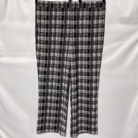 New Isaac Mizrahi Plaid Print Scuba Crepe Wide Leg Pull On Pants Tall Size 2X - Picture 2 of 15